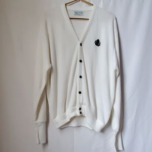 Men's vintage Izod Cardigan Cream Large